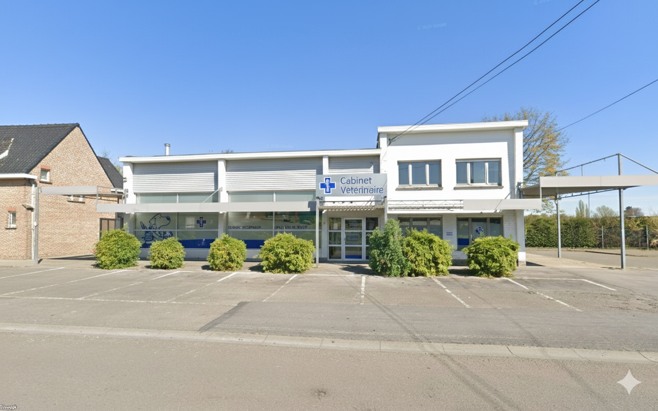 Devanture du Cabinet Vétérinaire Mahieu-Brabant, Rue du Boclé à Mouscron